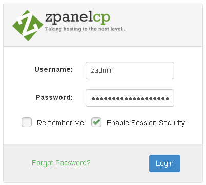 login zpanel