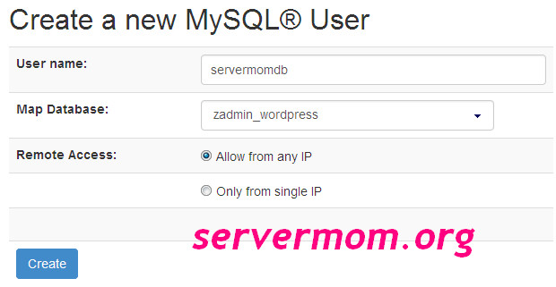 mysql users create