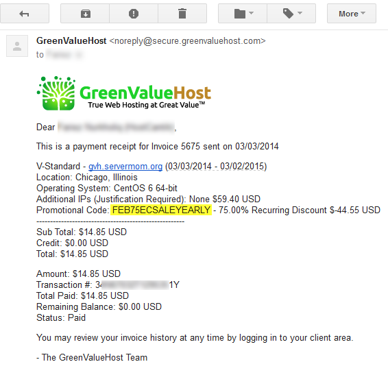 greenvaluehost vps discount
