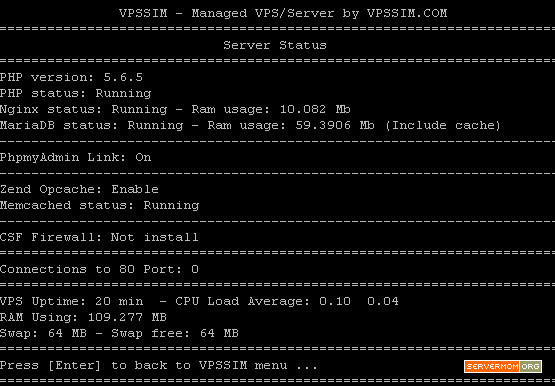 vpssim-server-status