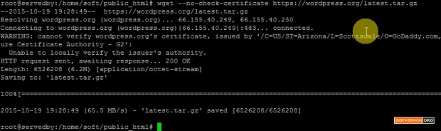download wordpress webuzo