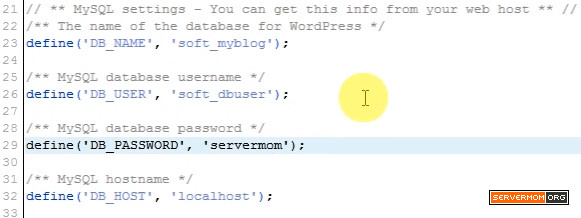 edit database settings wp