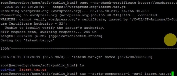 extract wordpress package