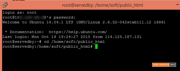 logged in putty webuzo