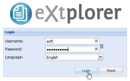 login extxplorer webuzo