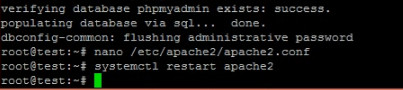 restart apache mariadb