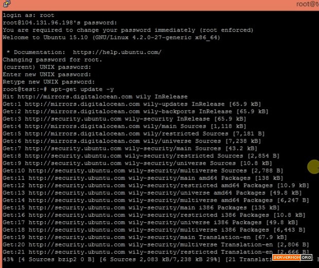 setup apache update apt