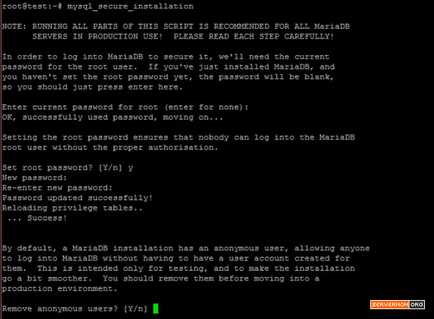 setup mariadb server